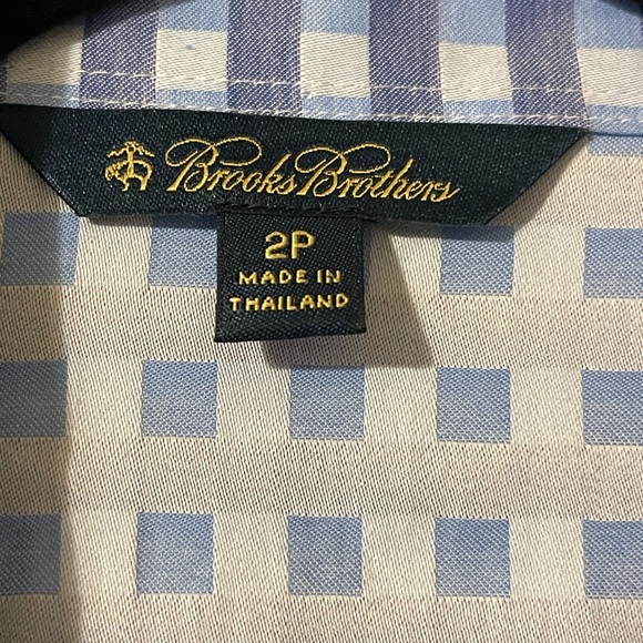 Brooks Brothers Blue Gingham Cotton Belted Shirt Dress Size 2P - Picture 4 of 6
